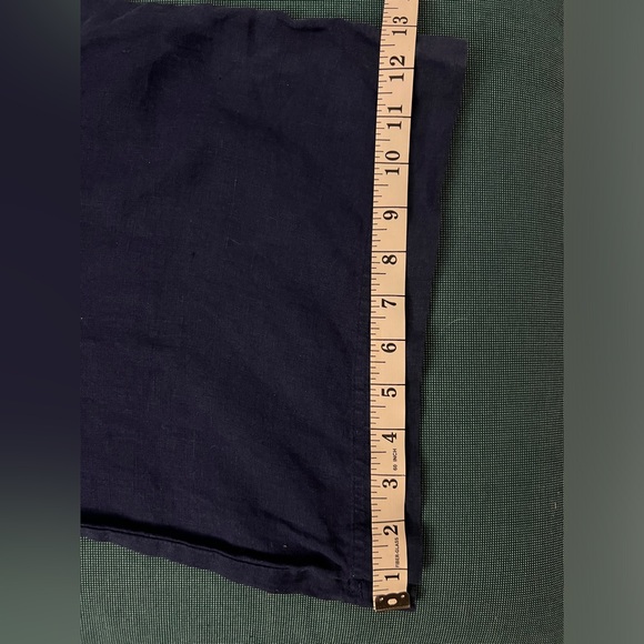 Daughters of the Liberation Blue Wide-Leg 100% Linen Trousers w/ Sailor Buttons - Picture 7 of 8